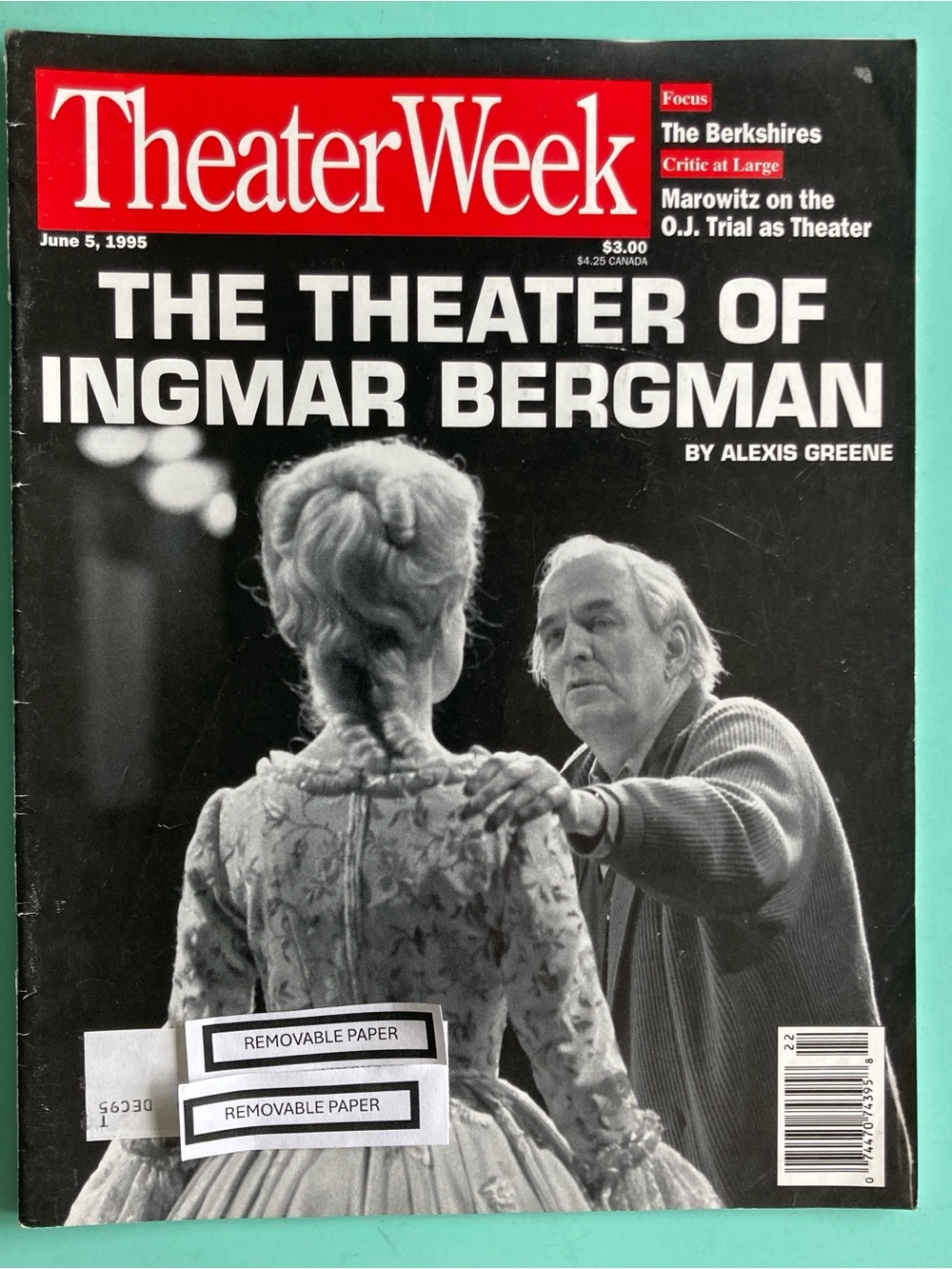 INGMAR BERGMAN - Berkshires Theater Week Magazine June 5 1995 - Address Attached